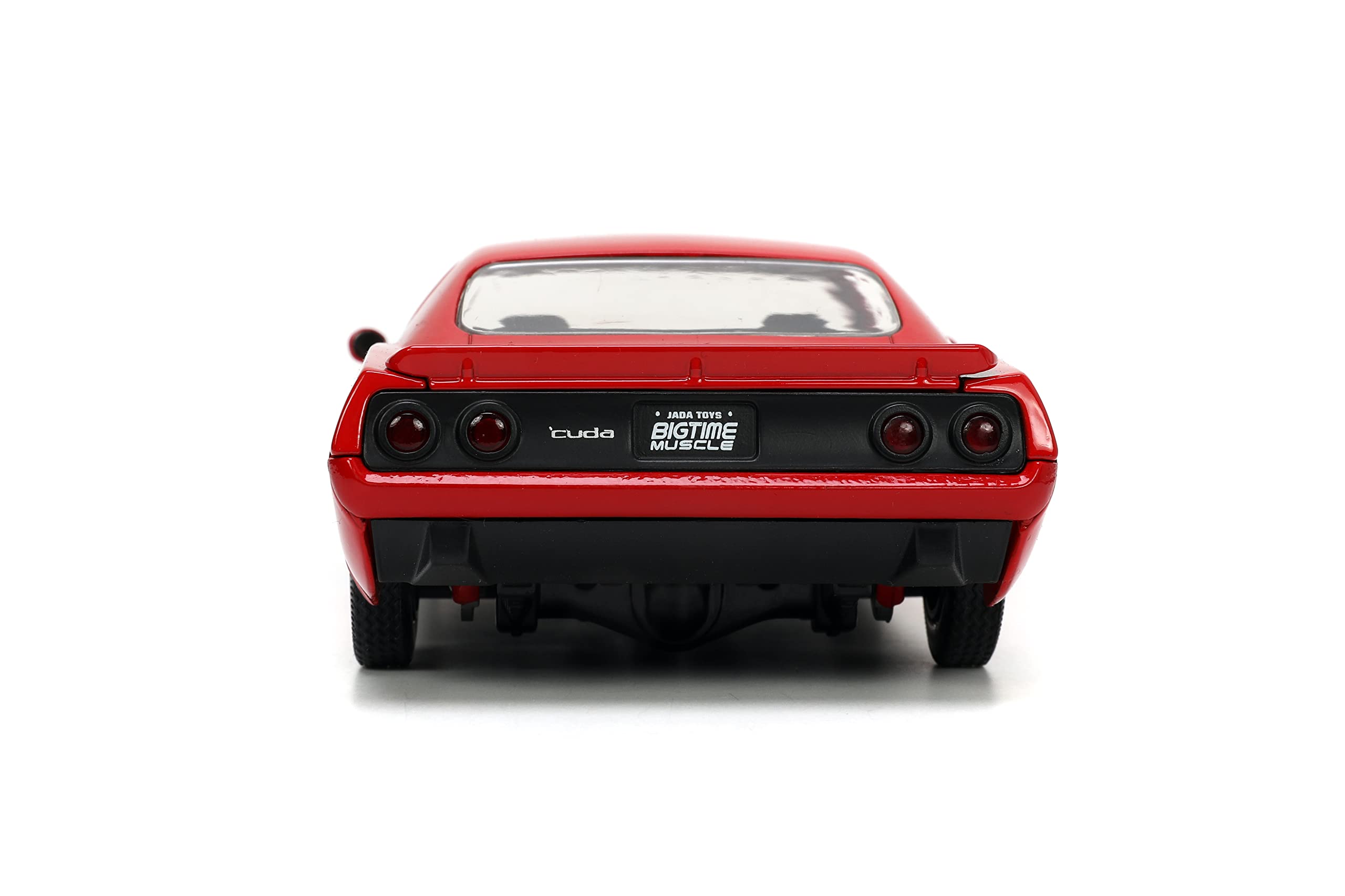 Jada Toys Big Time Muscle 1:24 Scale 1973 Plymouth Barracuda Die-Cast Model Car - Red & Black Collectible Vehicle for Kids & Adults | Perfect for Display, Gift Giving & Car Enthusiast Collections