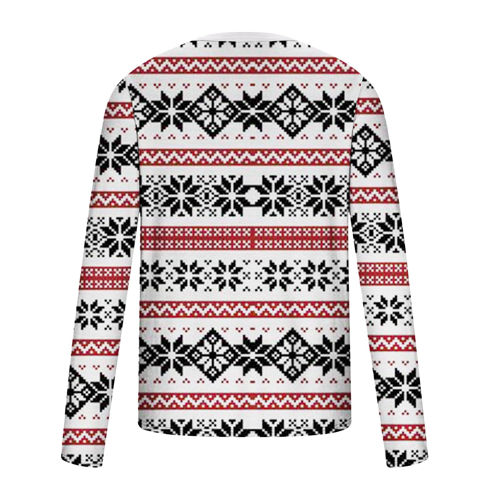 Funny Christmas Sweater for Men - Santa Claus & Snowflakes Plaid Print Long Sleeve Pullover | Warm Winter Holiday Party Jumper | Plus Size Xmas Gift for Him (Office Party, Family Gathering, Ugly Sweater Contest)