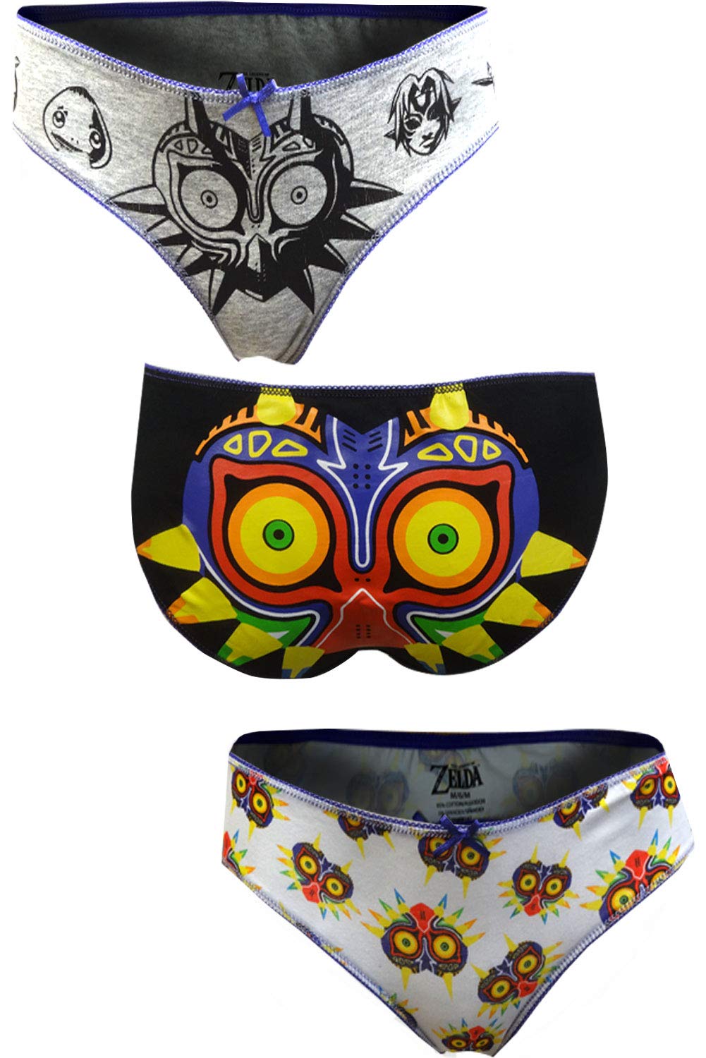 MJC Women's The Legend of Zelda Majora's Mask 3-Pack Underwear Set - Breathable Cotton Panties for Cosplay, Gaming & Everyday Wear