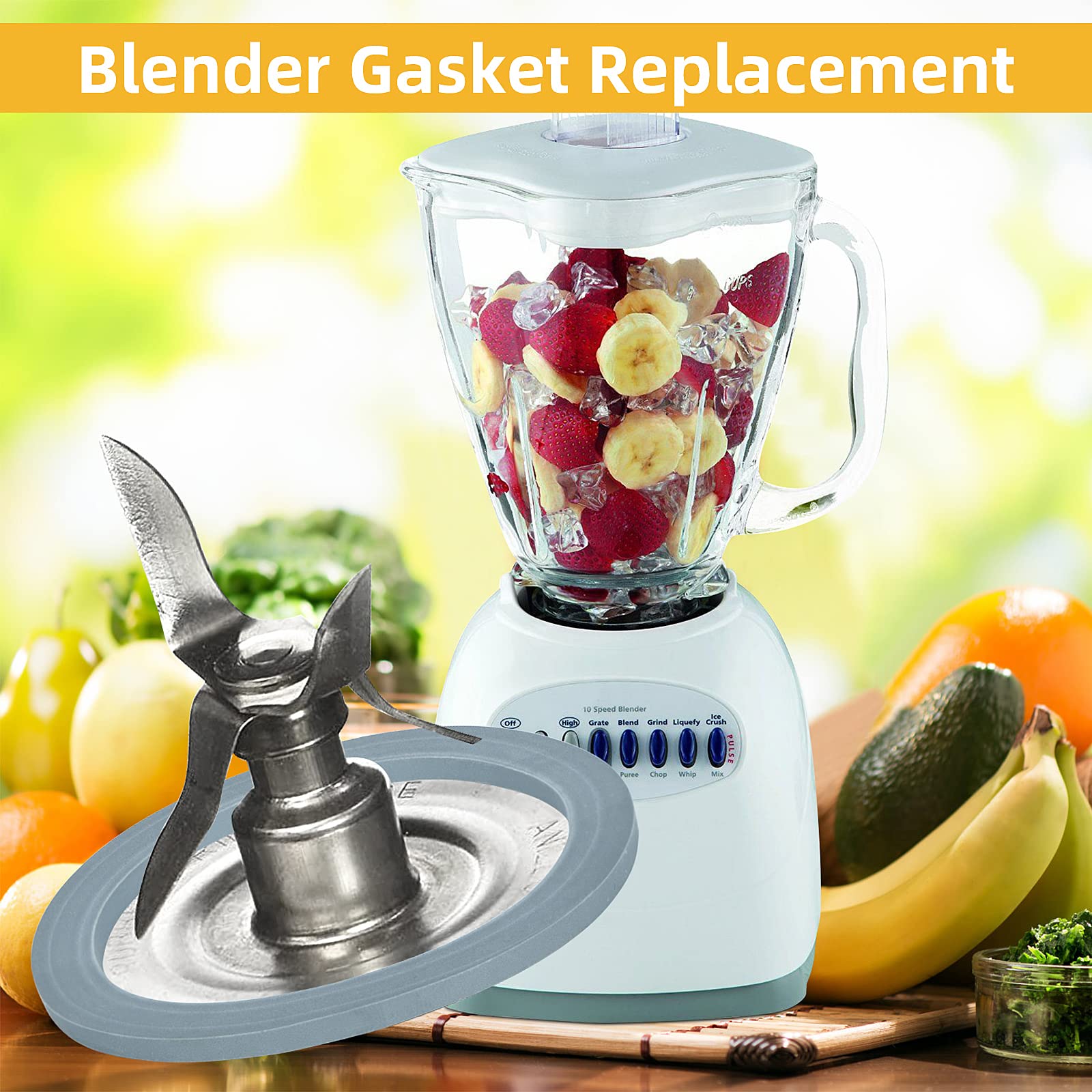 4 Pack Blender Gasket Seals Replacement for Oster & Osterizer Blenders - Durable O-Ring Seal for Leak-Proof Blending - Perfect for Smoothies, Sauces & Food Prep