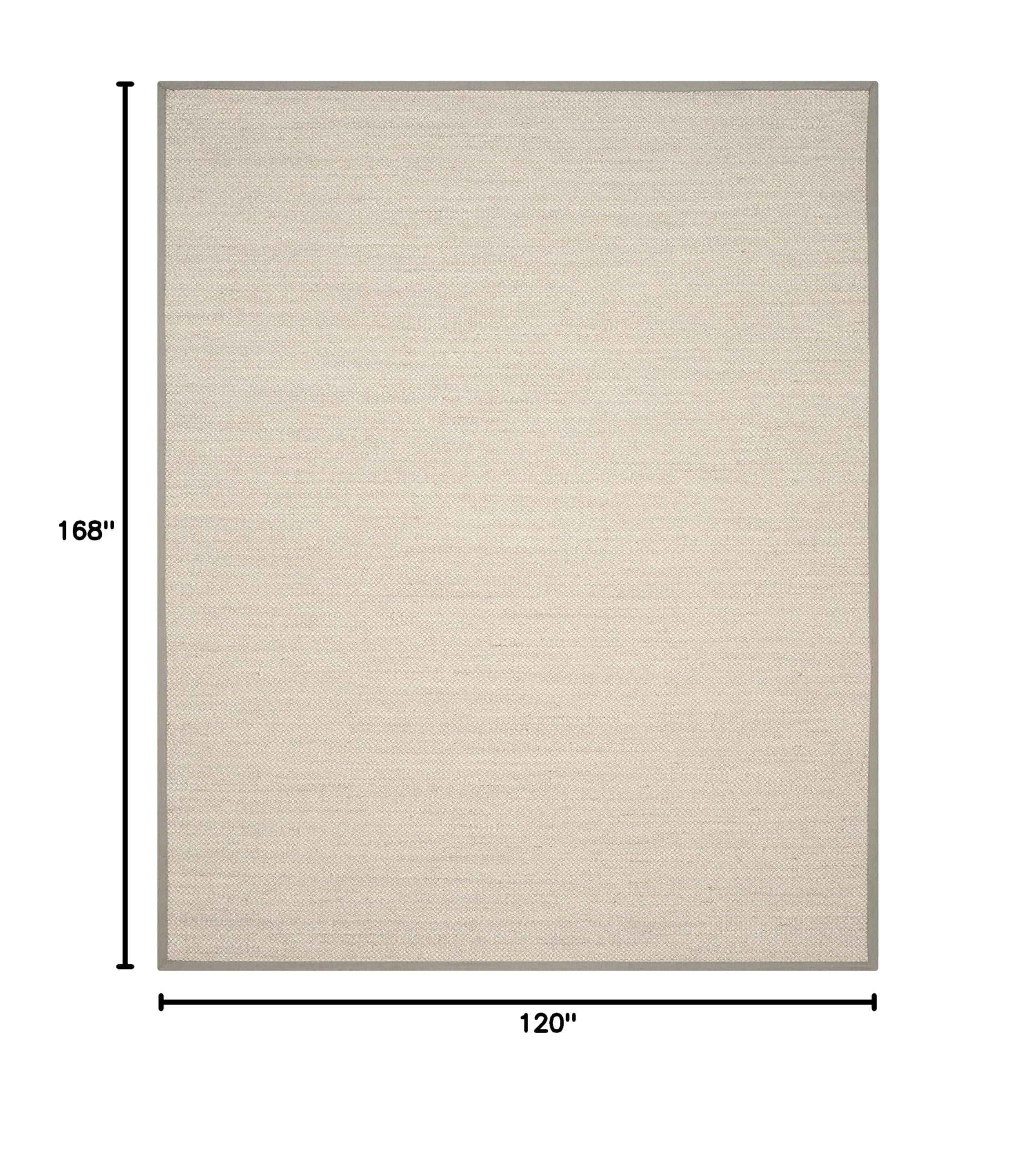 SAFAVIEH Natural Fiber Collection Area Rug - 10' x 14', Marble & Khaki, Border Sisal Design, Easy Care, Non-Slip, Stain Resistant - Perfect for Living Room, Bedroom, Dining Room, Office & High Traffic Areas (NF143E)
