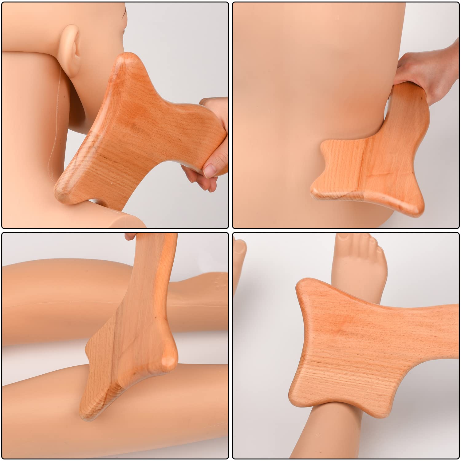 AOVNA Anti Cellulite Massage Tool - Wooden Gua Sha Scraping Massager for Skin Tightening & Body Care - Relieve Muscle Tension & Improve Circulation - Perfect for Home Spa, Post-Workout Recovery & Self-Care Routine