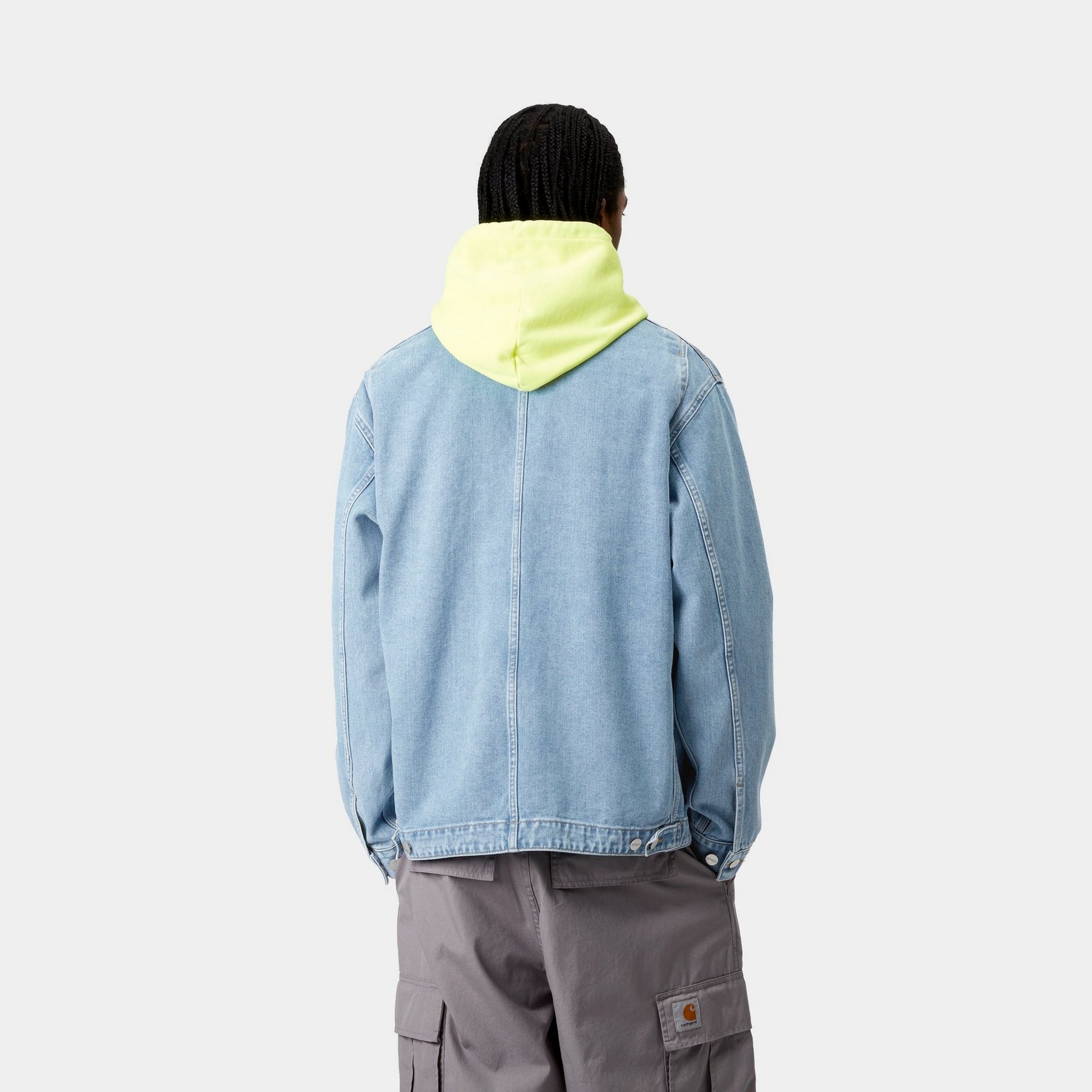 OG Double Front Jacket - Stone Bleached Blue Denim Jacket for Men & Women | Vintage Style Outerwear for Casual Wear, Street Fashion & Layering