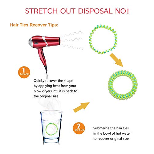 Shidara No Crease Spiral Hair Ties - 15 Pack Traceless Elastic Ponytail Holders for Women & Girls | Phone Cord Hair Bands for Workout, Yoga, Office & Everyday Use