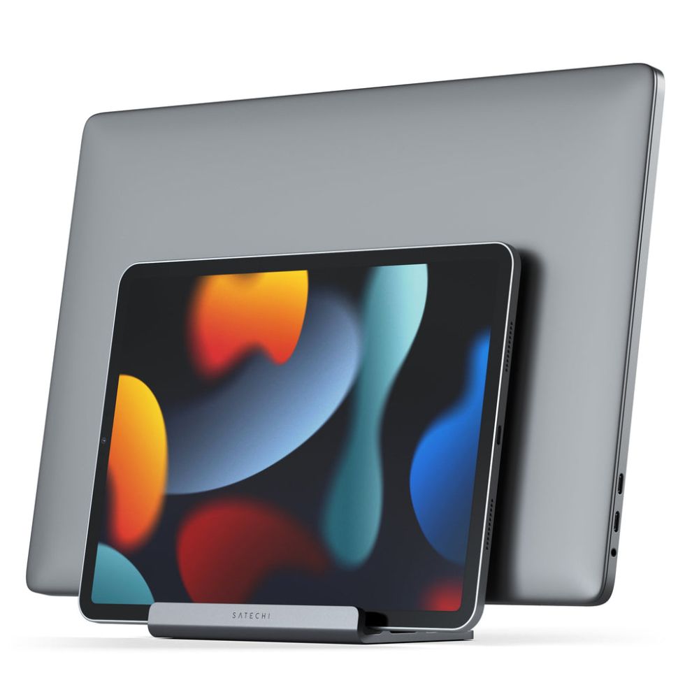 Satechi Dual Vertical Laptop Stand - Space Saving Adjustable Holder for MacBook & Notebook - Perfect for Home Office & Workspace Organization