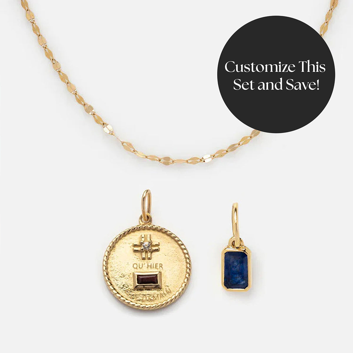 Solid Gold Personalized Gift Set for Anniversary, Birthday & Wedding - Engraved Jewelry & Keepsake Box - Perfect for Her, Him & Couples