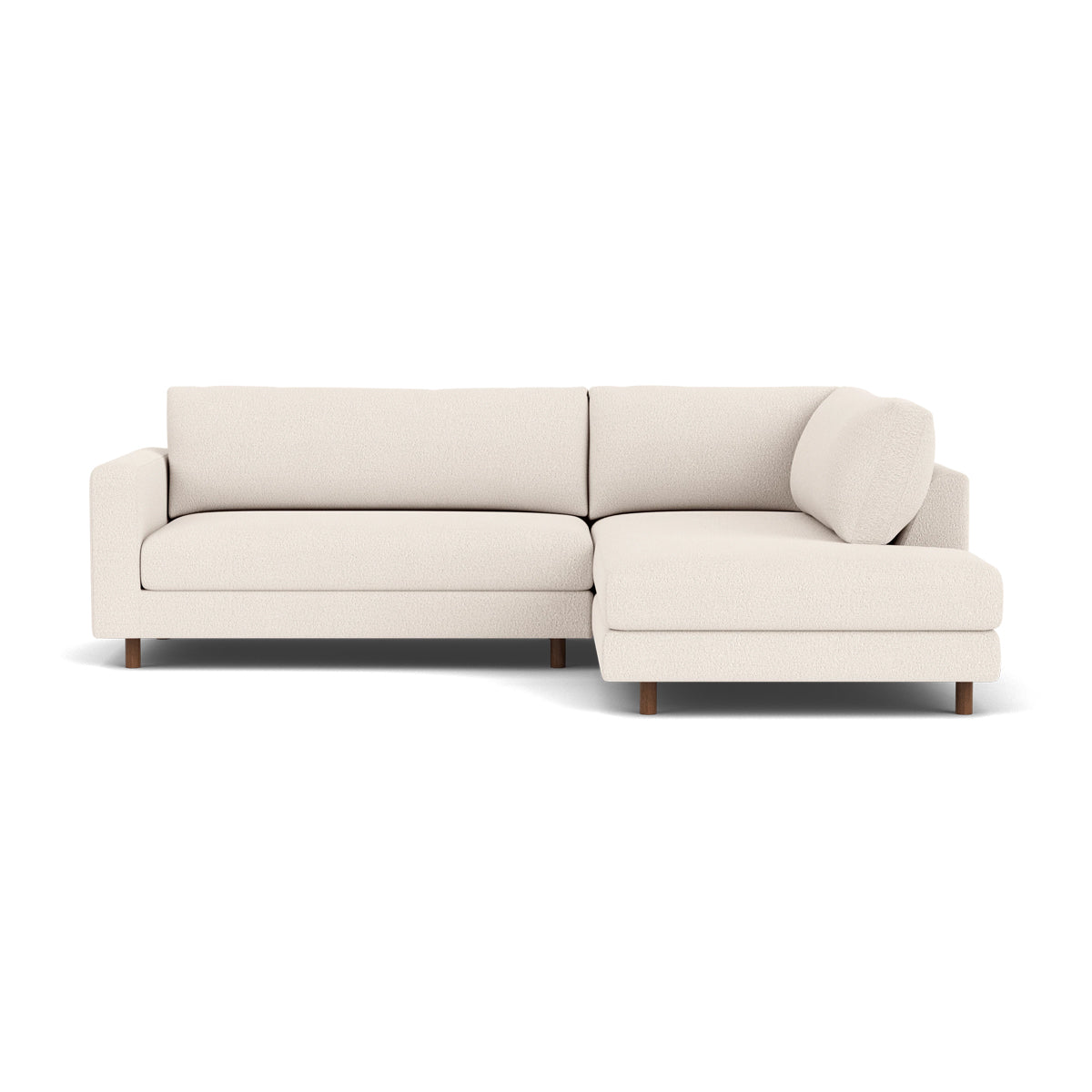 Douglas Boucle Right Corner Sofa - Modern L-Shaped Sectional Couch for Living Room, Lounge & Small Spaces - Soft Upholstered Fabric, Comfortable Seating for Home & Office