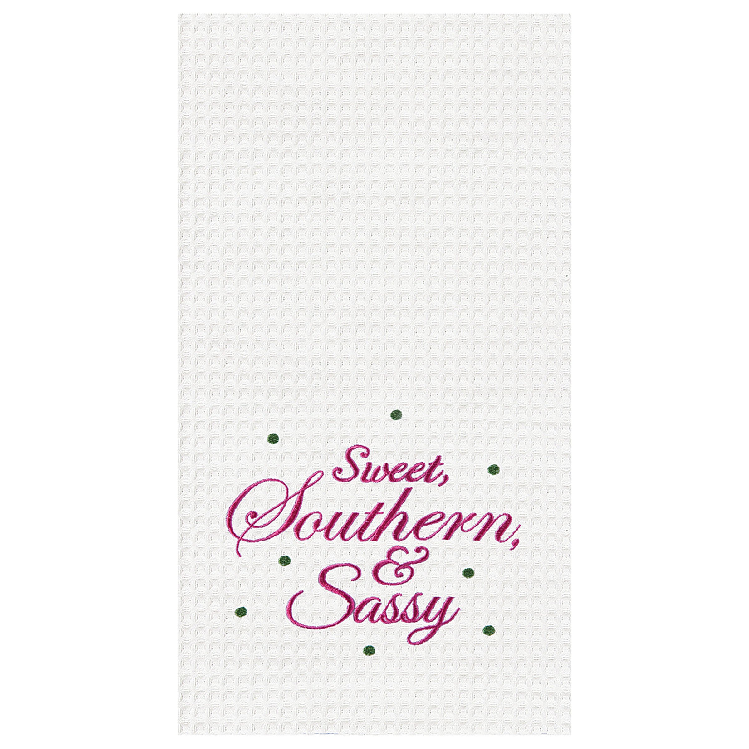 Sweet Southern & Sassy Kitchen Towels 18x27 Inches - Absorbent Cotton Dish Towels for Drying Hands & Dishes - Perfect for Farmhouse, Country & Southern Style Kitchens