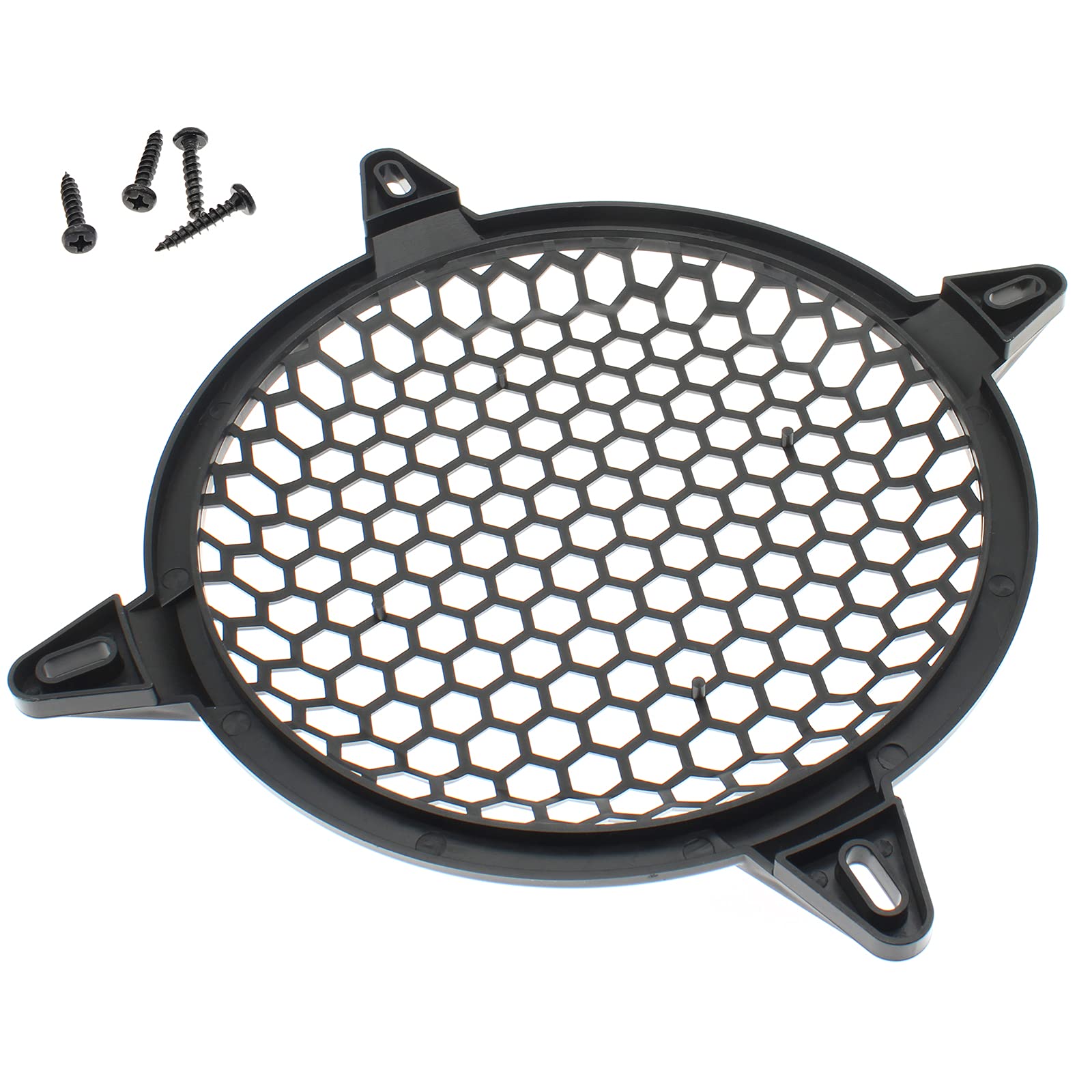 FDXGYH 2 Pack 10 Inch Speaker Grill Cover - Waffle Style Subwoofer Grill Guard with Mounting Screws for Home Theater & Car Audio Systems - Durable Black Metal Mesh Protection for Woofers & Speakers