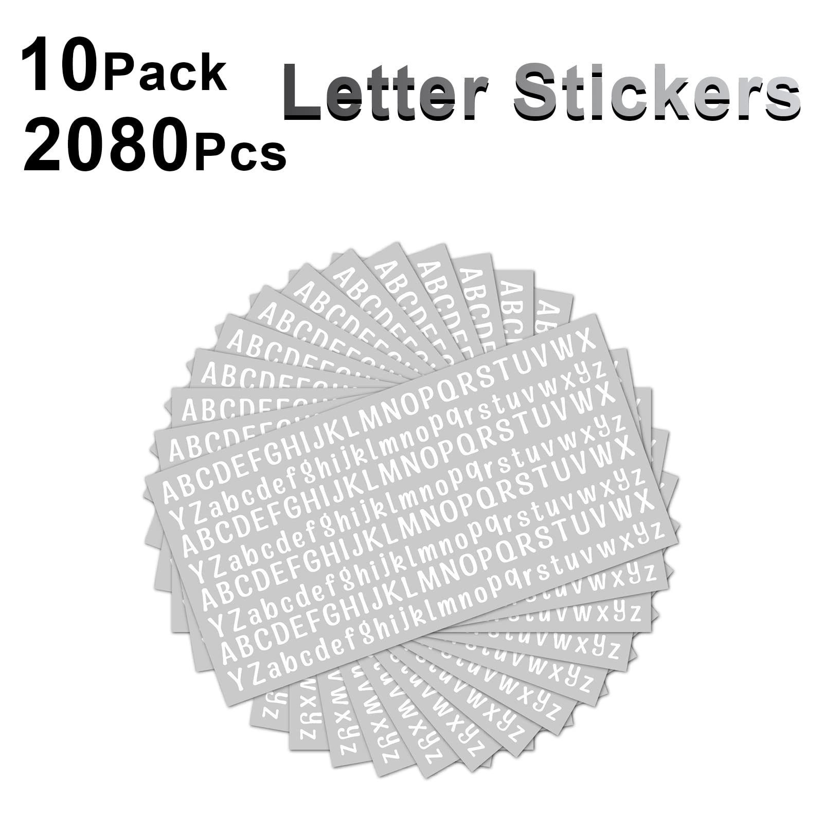 10 Sheet Small Letter Stickers - 1/2 Inch Self-Adhesive Alphabet Stickers for Arts, Crafts, Scrapbooking | Cute Vinyl Letter Stickers for Outdoor Signs, Posters, Windows, Doors, Mailboxes, Cars & Trucks - White | Perfect for DIY Projects, Home Decor & Personalized Gifts