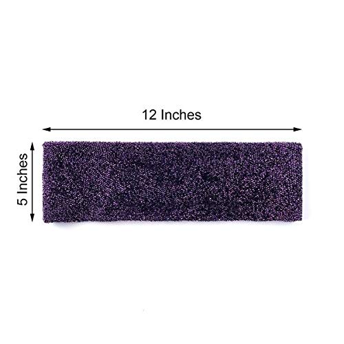 10 Pack Purple Metallic Spandex Chair Sashes & Bows - Elegant Wedding, Party, Banquet Decorations - Perfect for Chair Backs, Table Settings & Venue Decor - Ideal for Bridal Showers, Baby Showers & Anniversary Celebrations - Great for Home Decor, Birthday Parties and Special Events