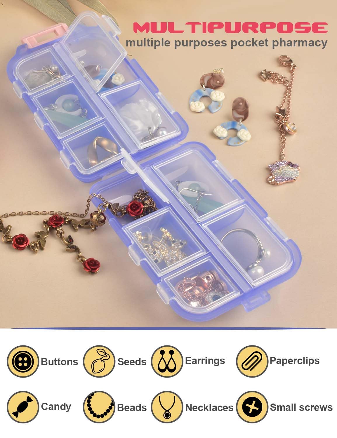 3-Piece DIY Travel Pill Organizer Set with 420 Labels – Portable 7-Day Pill Case for Vitamins, Fish Oil & Medications – Compact Pharmacy Box for Travel, Home & Daily Use