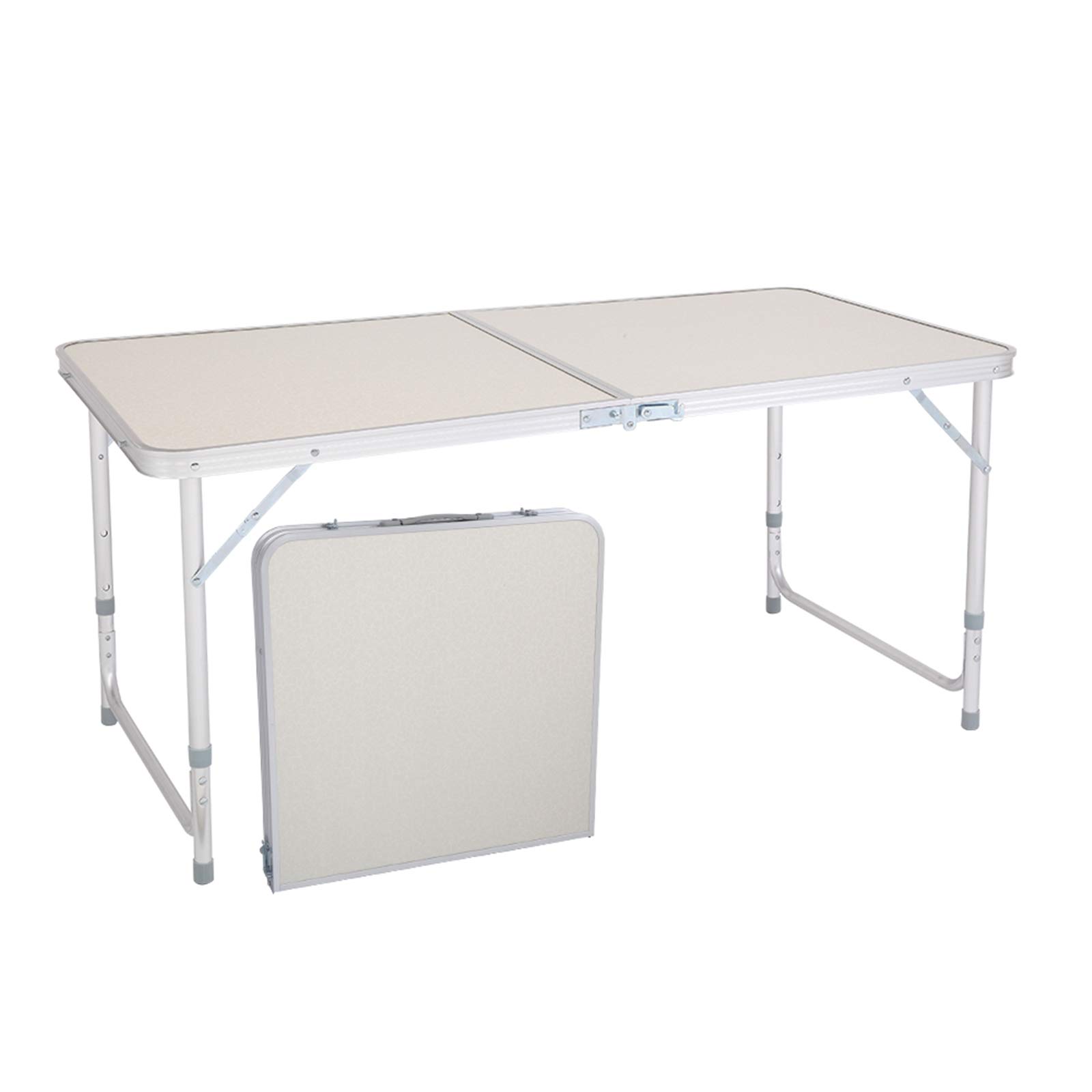 Portable Folding Camping Table - 4ft Lightweight Outdoor Picnic Table for Camping, Beach, BBQ, Tailgating & Backyard (120x60x70cm, White)