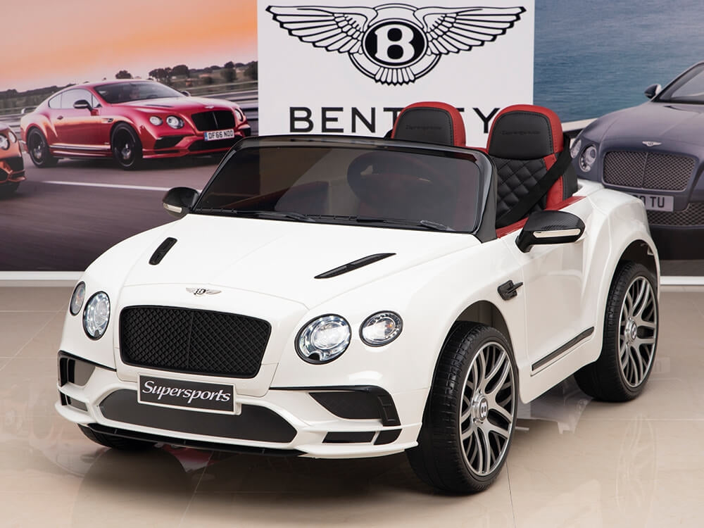 Bentley Continental Supersports 12V Kids Electric Ride-On Car with Parent Remote Control - White | Luxury Toy Car for Boys & Girls | Birthday Gift, Outdoor Play, Driveway Fun