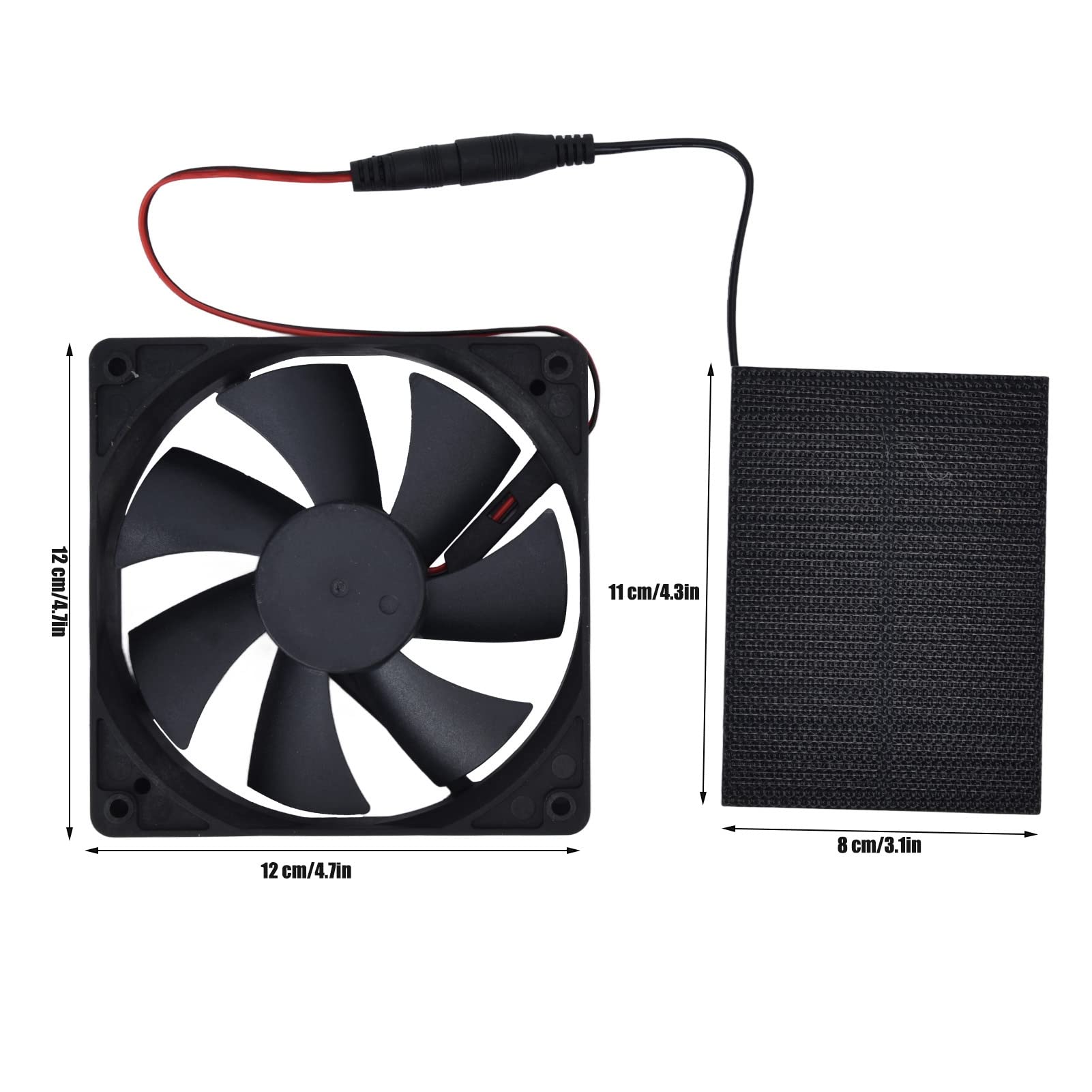 EXCLUZO 3W Solar Powered Fan Kit - Portable Cooling Fan for Pet Houses, Dog Kennels, Chicken Coops & Outdoor Shelters - Energy Efficient Solar Panel Fan for Pets & Livestock