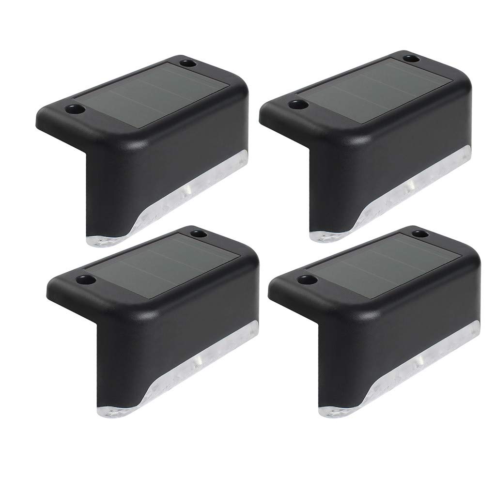 Topliu 4pcs Solar Deck Lights - Waterproof Outdoor for Garden, Patio, Fence