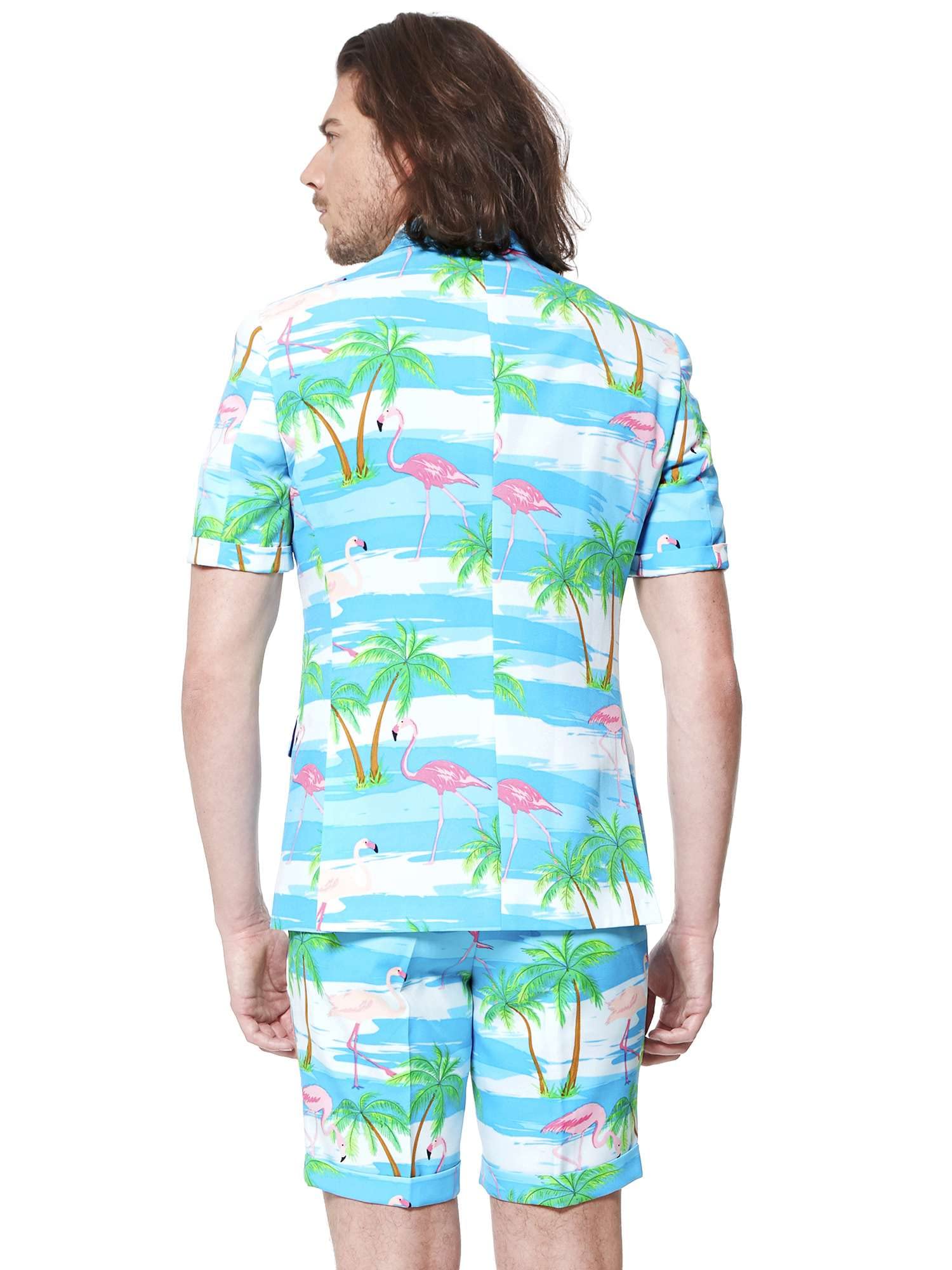 Opposuits Men's Summer Suit Outfit | Slim Fit Short Sleeve Blazer with Matching Shorts & Tie | Perfect for Beach Weddings, Pool Parties & Summer Events