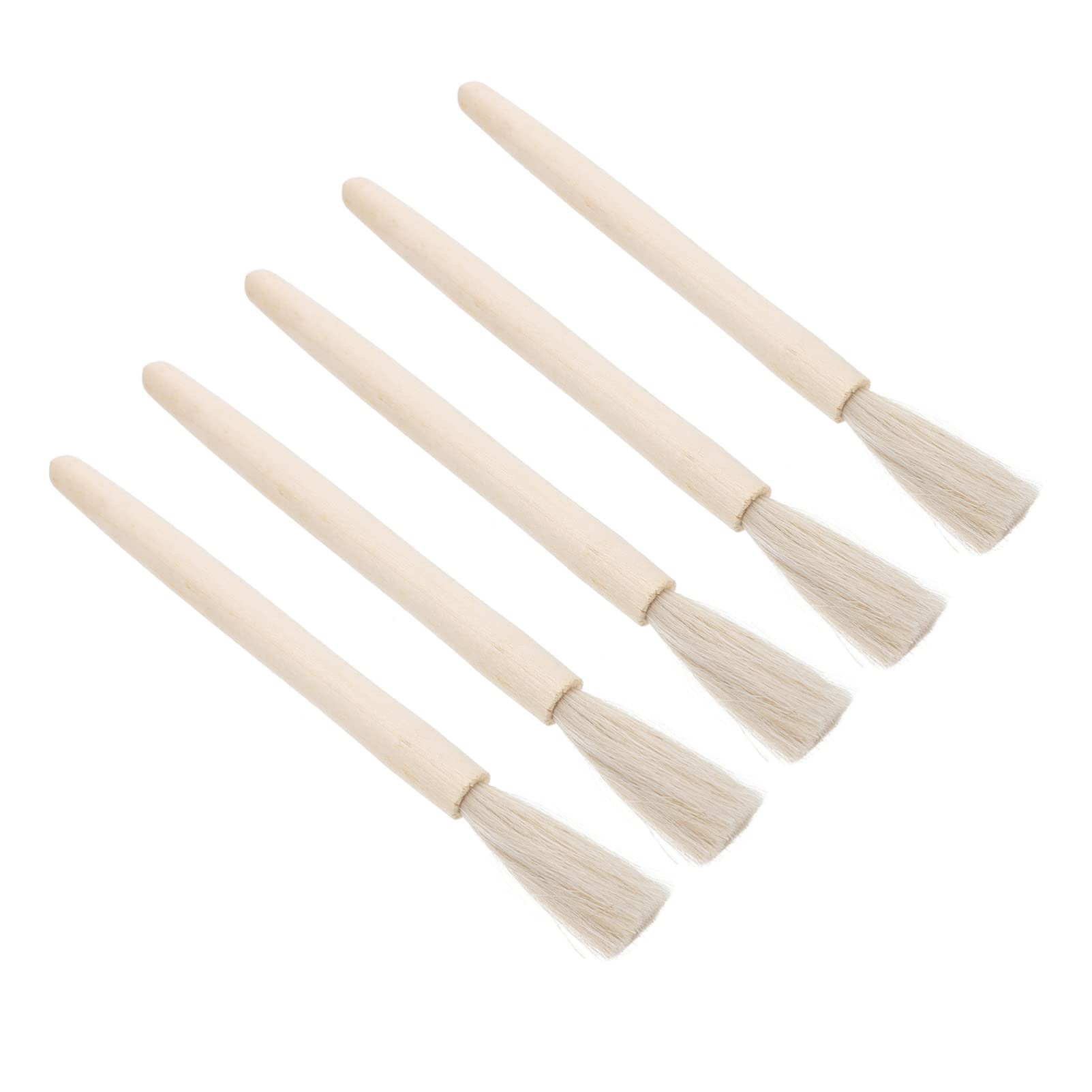 5-Pack Wooden Handle Cleaning Brushes for Lab, Coffee, Keyboard & Windows - Multi-Purpose Beaker, Scale & Groove Cleaning Brushes for Home, Office & Laboratory Use