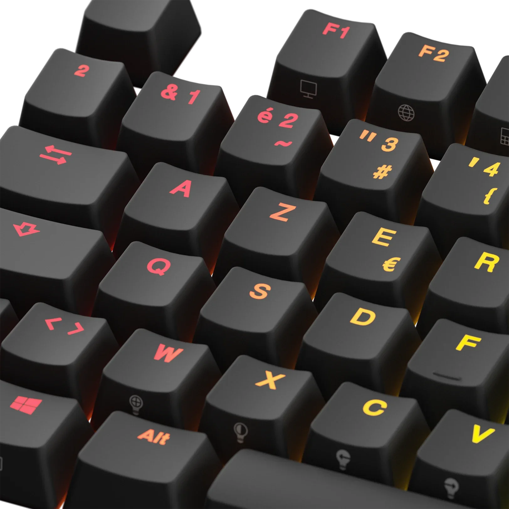 Backlit Black FR Keycaps for Mechanical Keyboards - Perfect for Gaming, Typing & Custom Builds