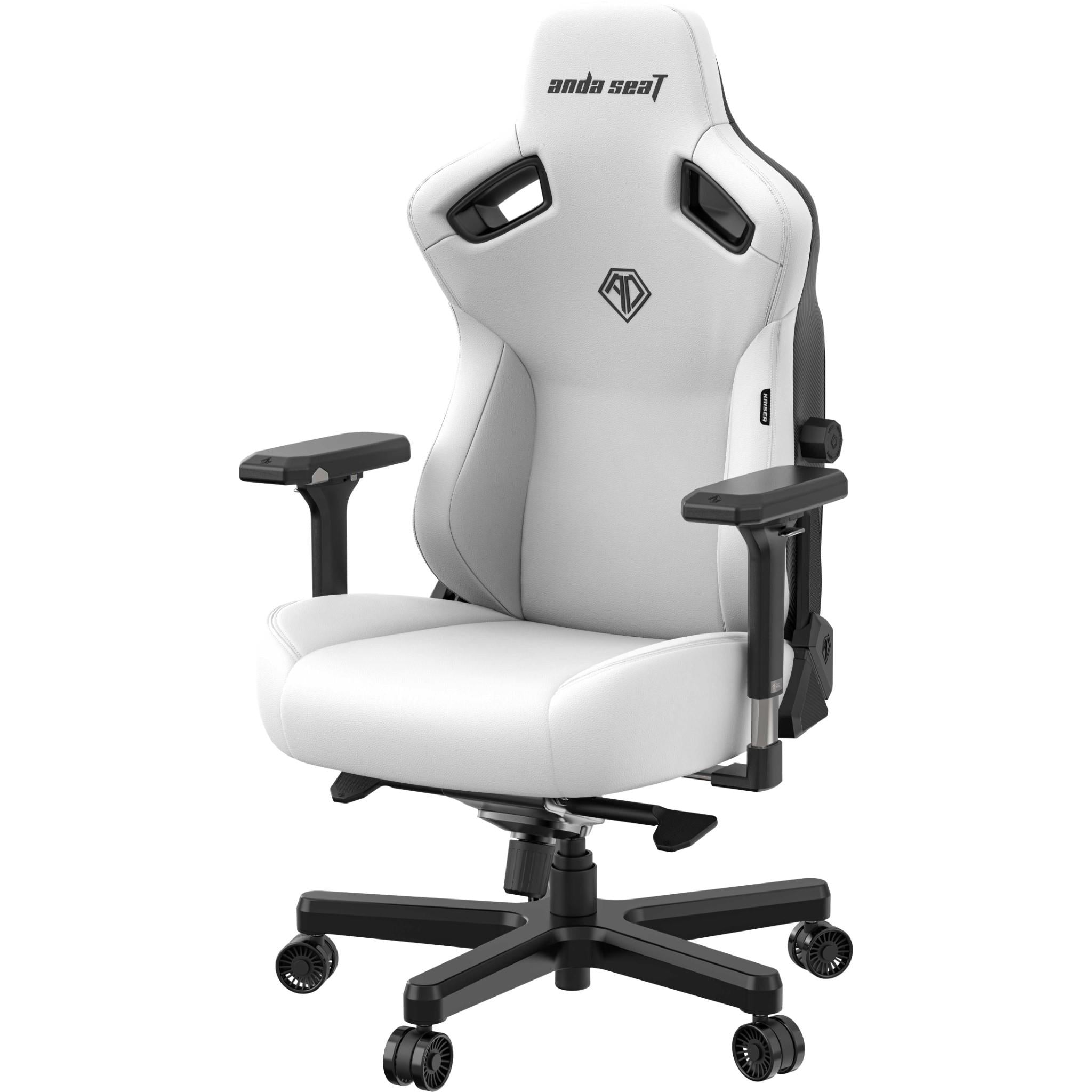 Anda Seat Kaiser 3 Series Premium Ergonomic Gaming Chair - White (Large Size) for PC, PS5, Xbox & Office - Comfortable Racing Style Chair with Lumbar Support