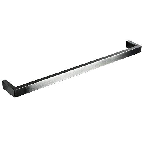 Premium 304 Stainless Steel Single Towel Rack - 60cm Bathroom & Kitchen Towel Bar - Durable Brushed Silver Finish for Spa, Hotel, and Home Use