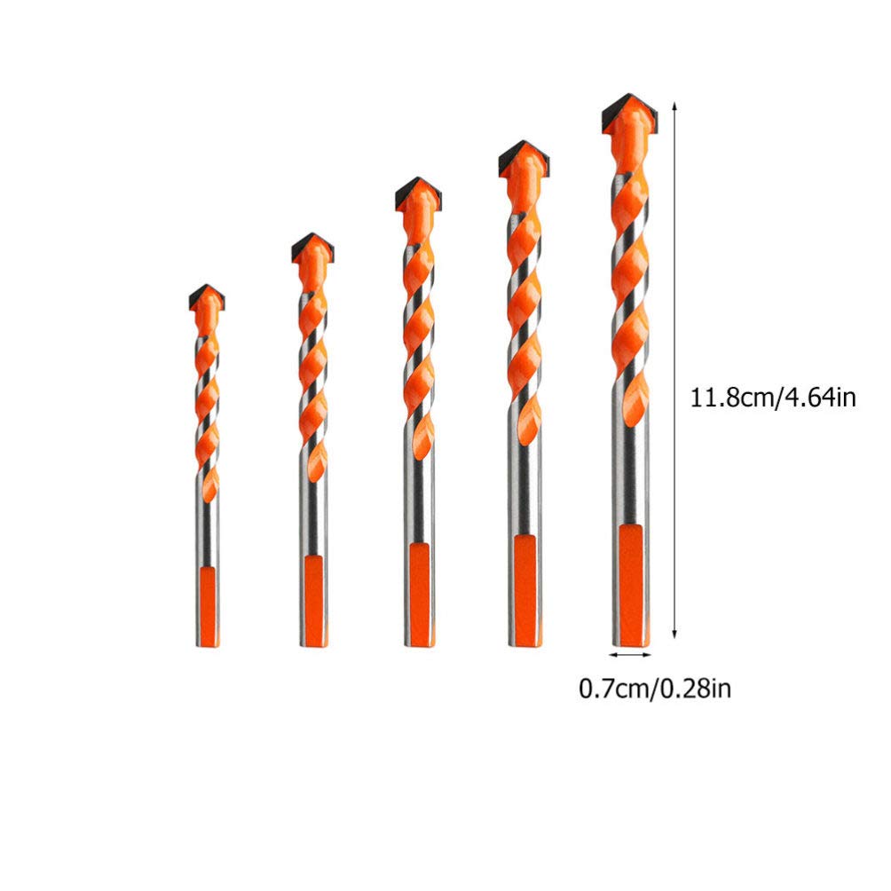 5pcs Overlord Alloy Triangle Spiral Drill Bits - High-Speed Steel Rotary Hole Opener for Electric Drills - Perfect for Wood, Metal & Plastic DIY Projects