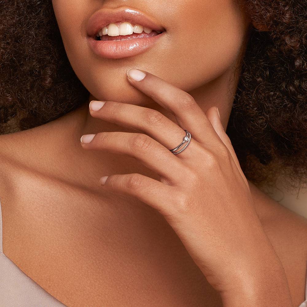 Elegant Beaded Stacker Ring for Women - Dainty Layering Jewelry for Everyday Wear, Stackable Rings for Casual & Formal Outfits