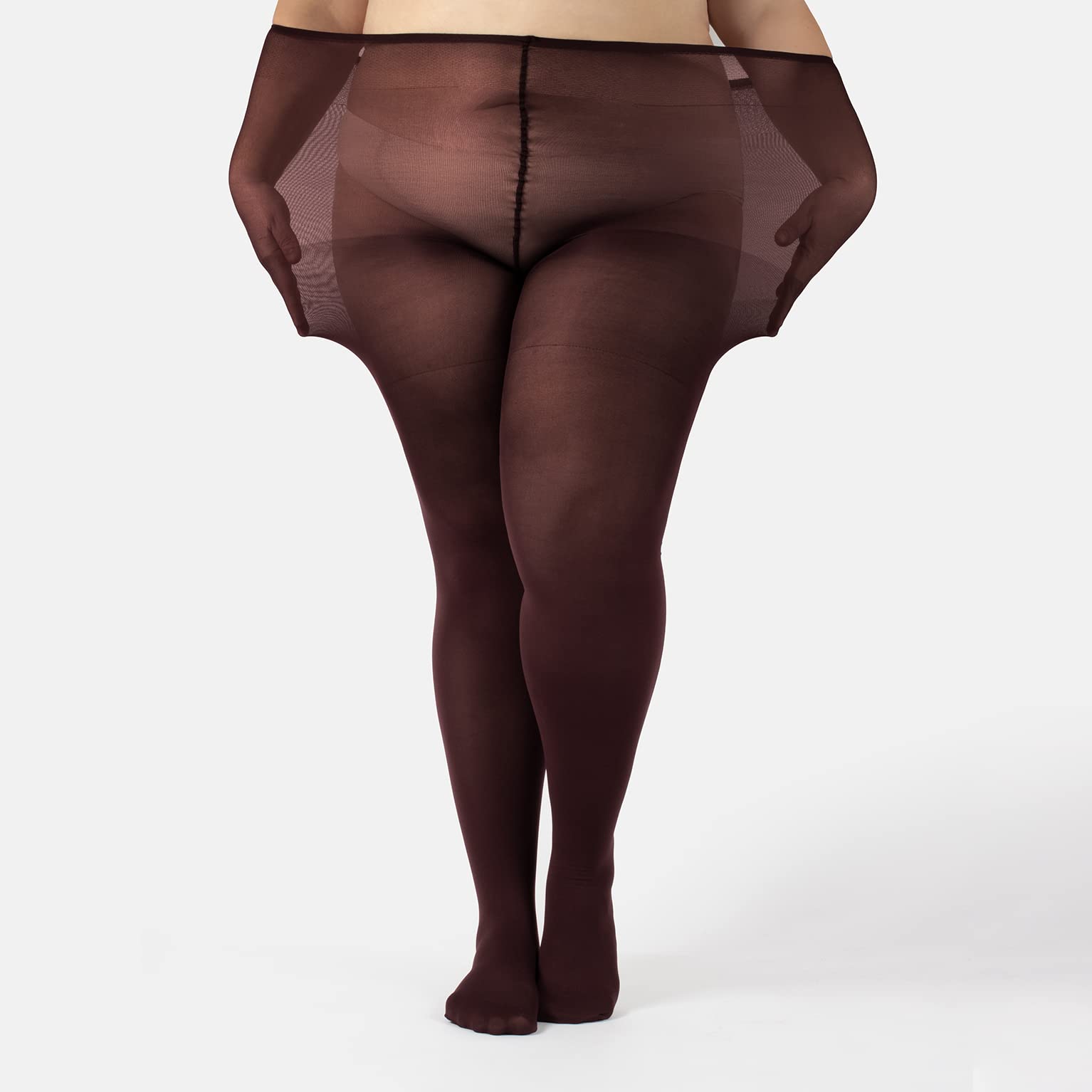 CALZITALY Anti-Chafing Opaque Tights 60 DEN Plus Size 4XL Black - Italian Hosiery for Comfort & Style