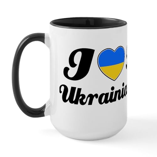 White/Black Inside - I Love My Ukrainian Wife Large Mug
