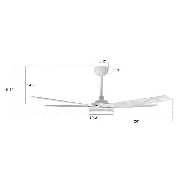 52 Inch Explorer Smart Fan with LED Light & Remote Control - Perfect for Outdoor Patio, Indoor Living Room & Bedroom Cooling