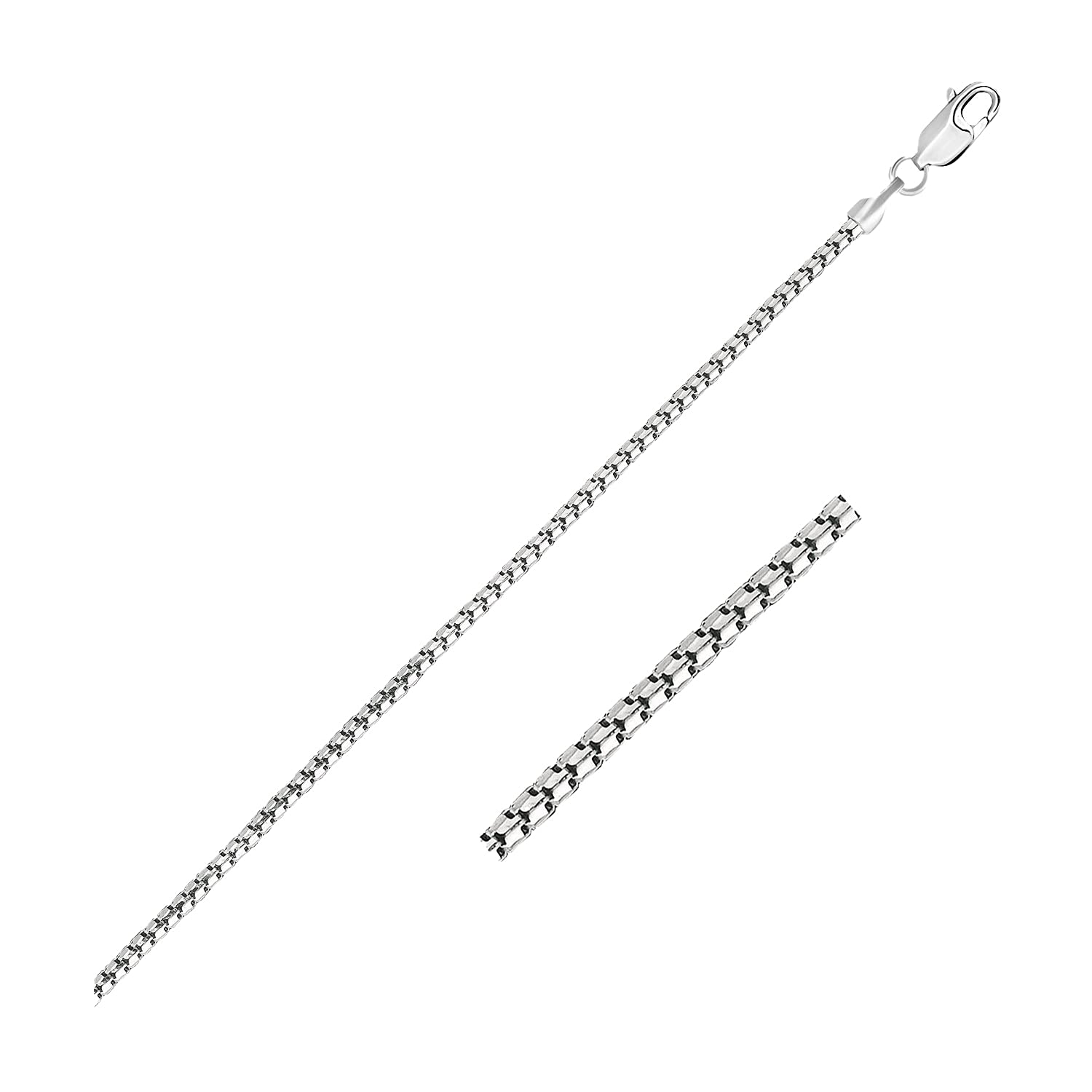 14K White Gold Diamond-Cut Ice Chain Necklace - 1.3mm Thin Dainty Pendant Chain for Women - Perfect for Layering, Everyday Wear & Special Occasions