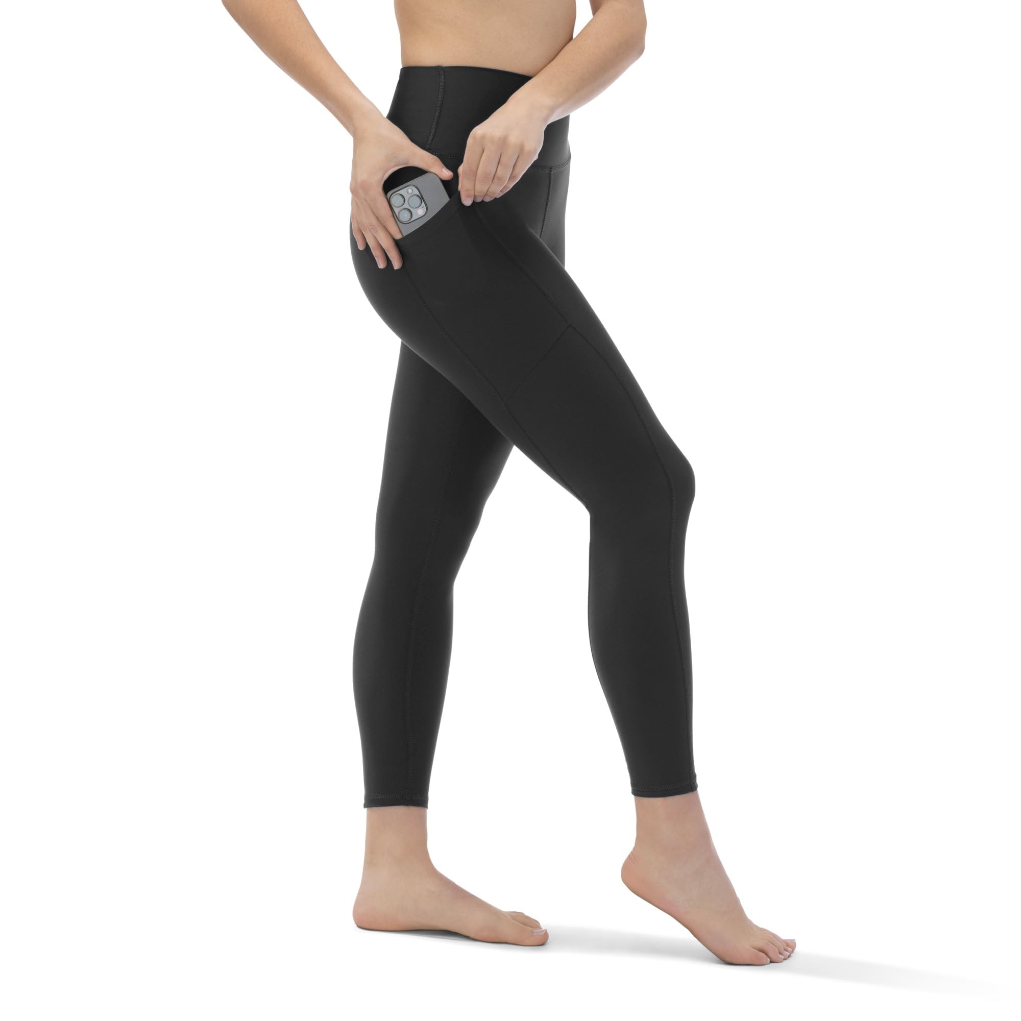 KADI High Waisted Yoga Pants for Women - 7/8 Length Workout Leggings with Pockets & Tummy Control - High Compression Fitness Pants for Yoga, Running & Gym