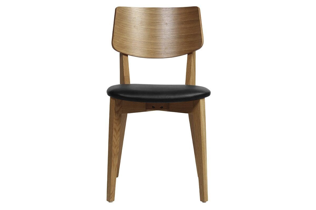 Premium Commercial Quality Timber Chair with Black Vinyl Seat - Heavy Duty Restaurant, Cafe, Office & Event Furniture - Durable Dining & Conference Seating Solution