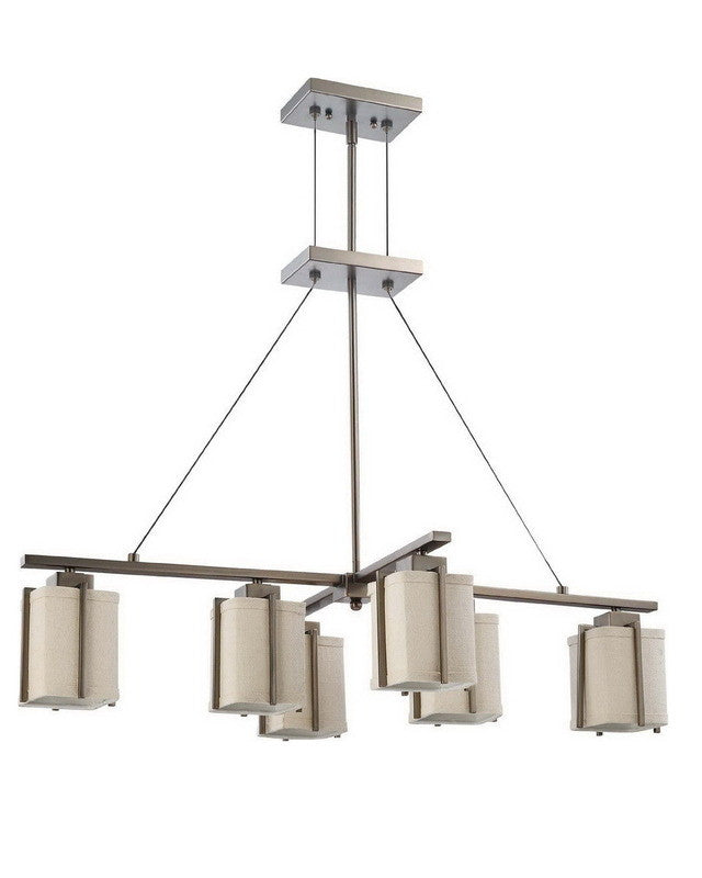 Nuvo Lighting 60 4071 Logan Island 6-Light Chandelier - Energy Star Certified Fluorescent GU24 Fixture in Hazel Bronze Finish - Perfect for Kitchen Islands, Dining Rooms & Modern Home Lighting