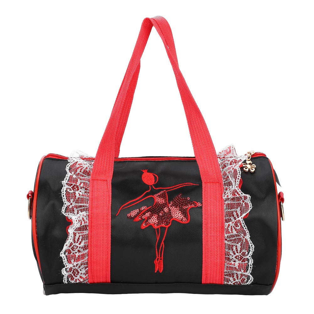 Zerodis Girls Dance Bag - Portable Ballet Dance Bag for Kids & Children, Black Short Yarn - Perfect for Ballet Classes, Dance Practice & Recitals