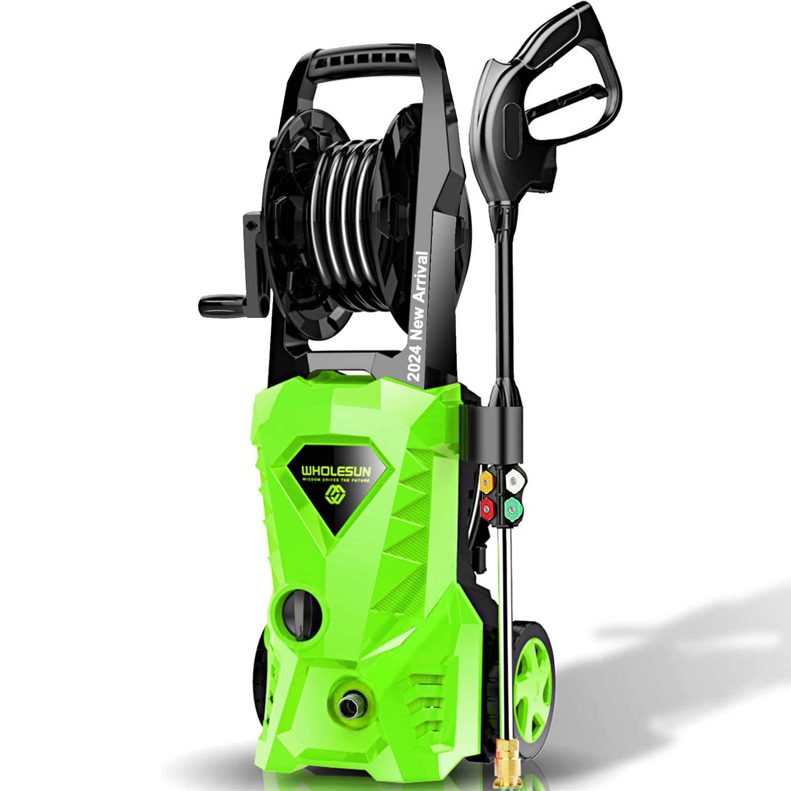 4500PSI 1600W Electric Pressure Washer with 2.8GPM Flow Rate - High Power Pressure Cleaner Machine with 4 Nozzles & Foam Cannon - Ideal for Home Driveway, Patio, Deck, Fence and Car Washing - 2-Year Limited Warranty (Green)