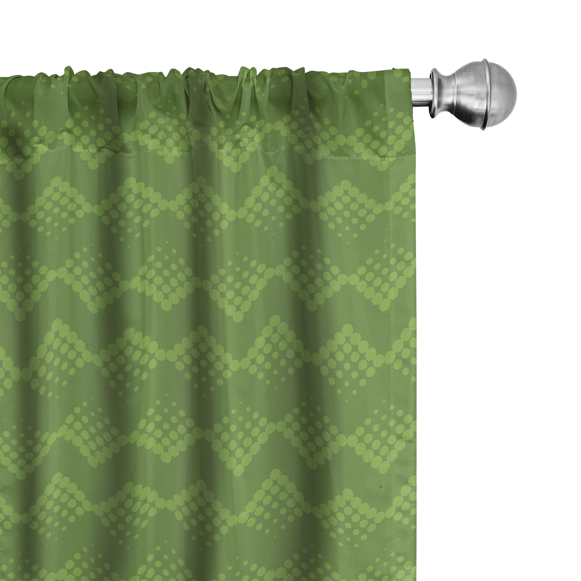 Ambesonne Abstract Window Curtains - Modern Geometric Circle Design in Olive & Pale Green | Lightweight 2-Panel Set with Rod Pocket (28x84 inches) | Perfect for Living Room, Bedroom & Office Decor