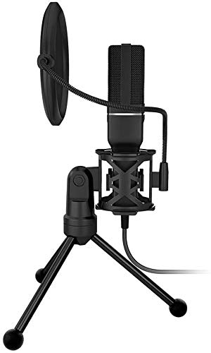 Professional USB Condenser Microphone - Plug & Play Studio Quality Mic for PC Recording, Gaming, Voice Chat, Podcasting & Video Conferencing (Black) | Perfect for Home Studio, Streaming & Online Meetings