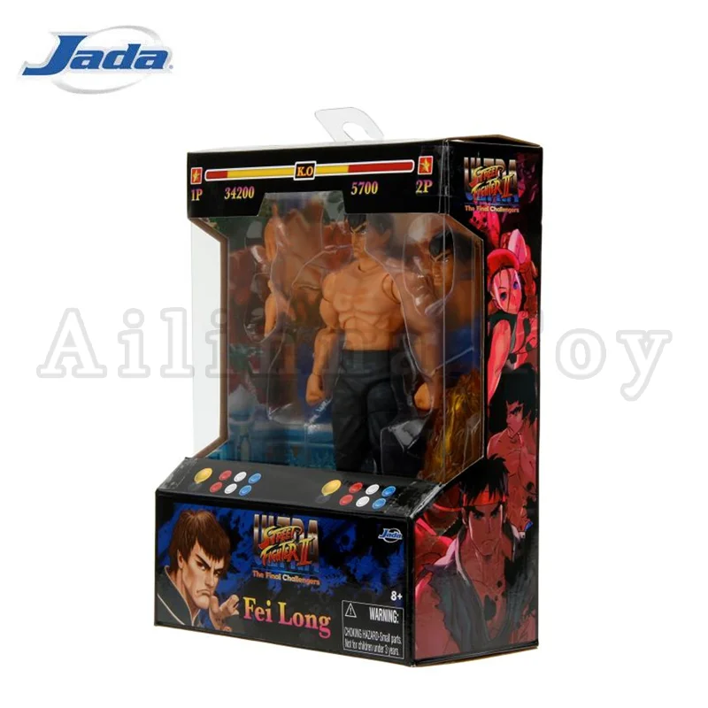 Jada Toys 1/12 Scale 6-Inch Ultra Street Fighter II Action Figure - Fei Long Collectible for Display & Gaming | Perfect for Fans, Collectors & Cosplay Enthusiasts