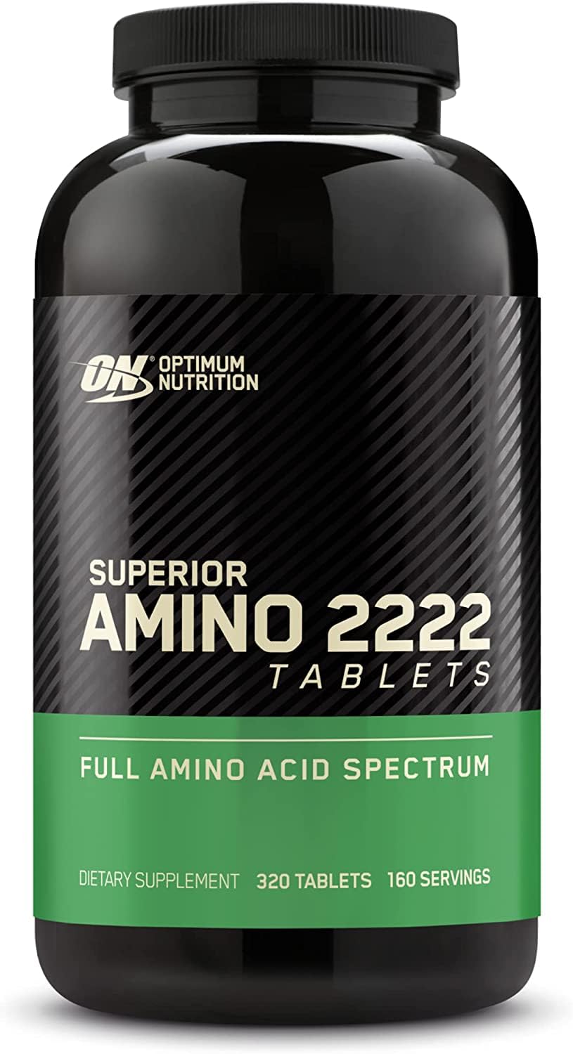 Optimum Nutrition Superior Amino 2222 Tablets - 320 Count | Complete Essential Amino Acids (EAAs) Supplement for Muscle Recovery & Growth | Pre-Workout & Post-Workout Nutrition for Athletes & Fitness Enthusiasts