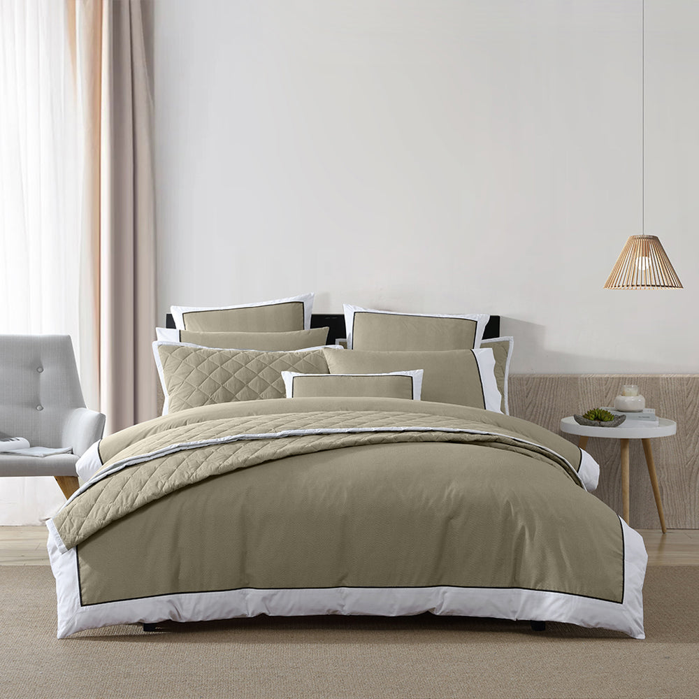 Essex Olive Quilt Cover Set for Double Bed - Soft & Stylish Bedding with Premium Cotton - Perfect for Master Bedroom, Guest Room & Cozy Home Decor