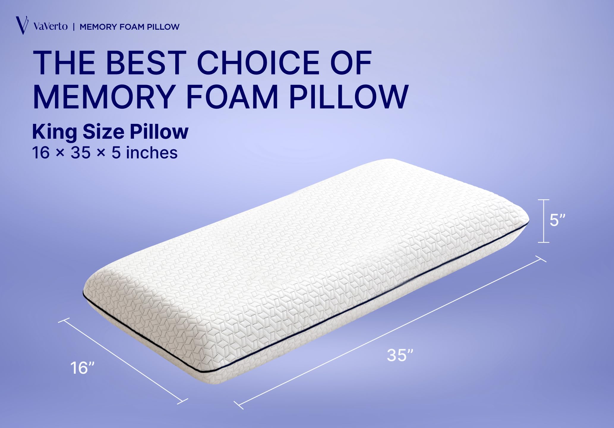 Premium Gel Memory Foam Pillow 2 Pack - King Size Cooling Bed Pillows with Breathable Bamboo Viscose Cover - Orthopedic Support for Side, Back & Stomach Sleepers - Perfect for Hot Sleepers & Neck Pain Relief