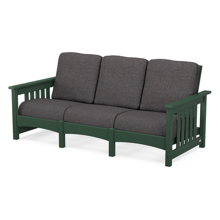 POLYWOOD Mission Sofa - Durable Outdoor Furniture Set for Patio, Garden & Poolside - Weather-Resistant Recycled Plastic Loveseat with Cushions - Perfect for Backyard, Deck & Porch Relaxation
