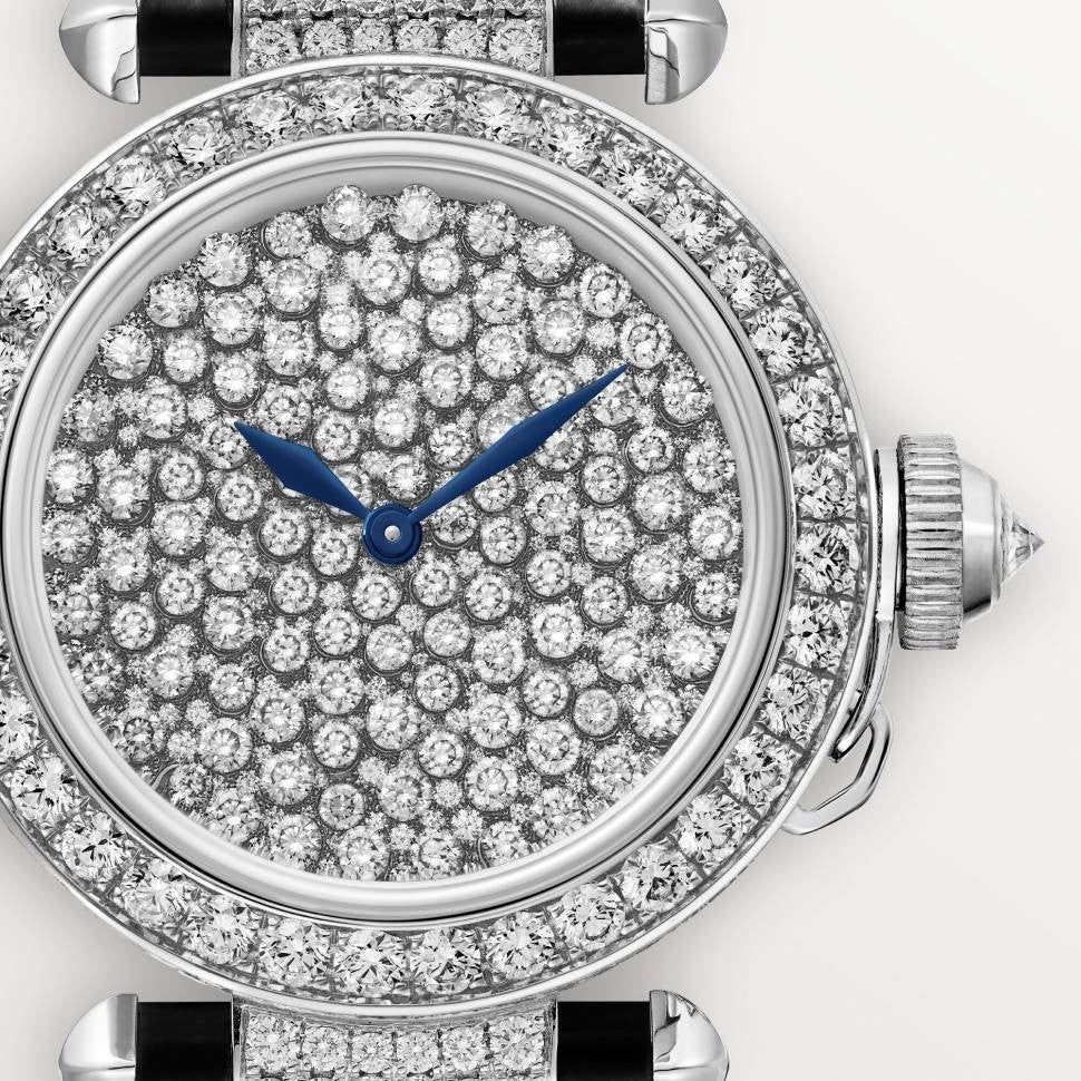 Cartier Pasha De Cartier 18K White Gold Diamond Women's Watch - Luxury Rhodium-Plated Ladies Timepiece for Formal Events & Special Occasions