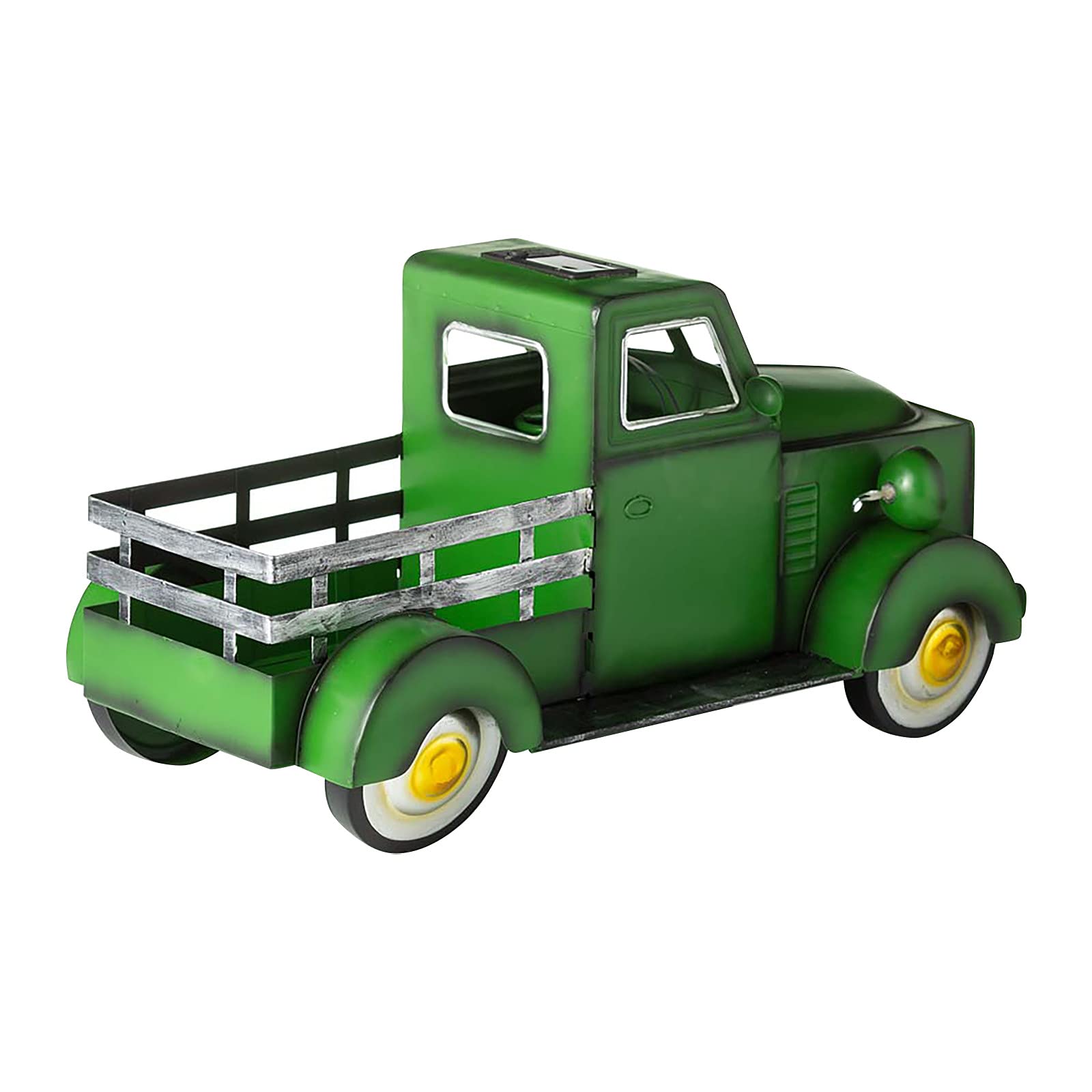 Vintage Solar-Powered Pickup Truck Planter with LED Lights - Retro Garden Decor for Succulents & Flowers | Perfect for Home, Office, Desktop, Tabletop & Outdoor Garden Decoration