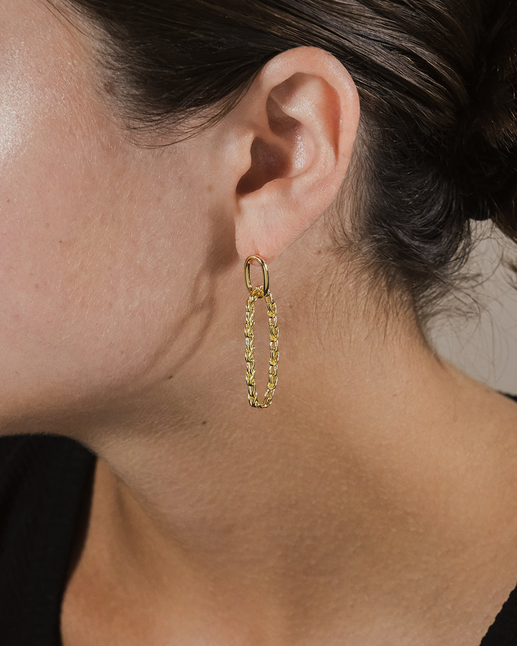 Layney Interlocking Chain Drop Earrings for Women - Trendy Gold Plated Dangle Earrings - Perfect for Parties, Weddings & Everyday Wear