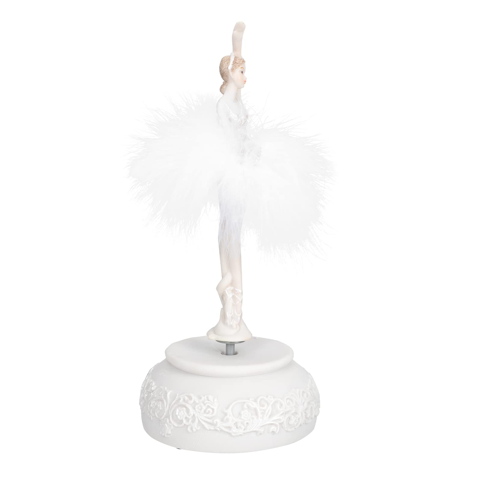 Zerodeko Ballet Musical Jewelry Box - Elegant Resin Keepsake Gift for Girls, Women - Perfect for Birthday, Christmas, Anniversary - Home Decor & Jewelry Storage (White)