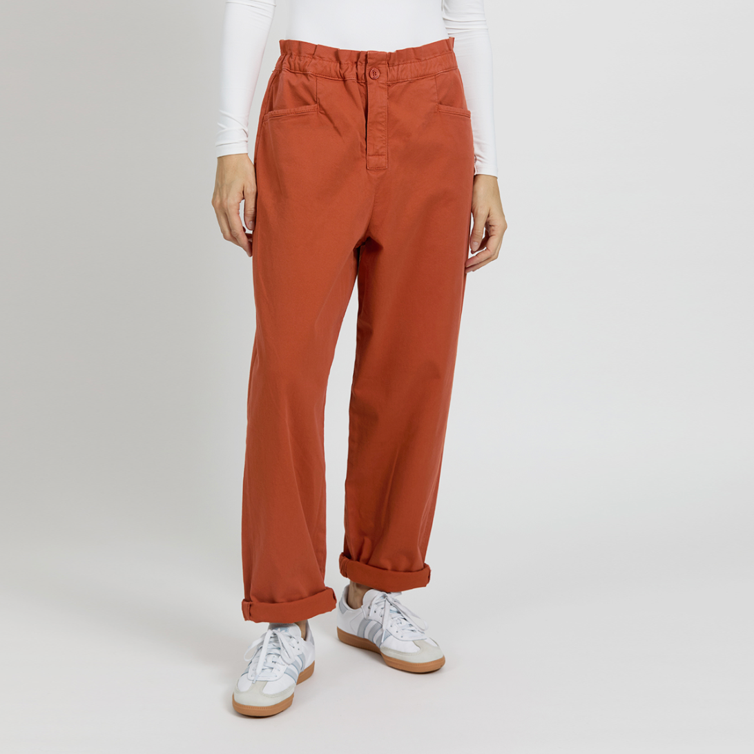 Reiko Brady Dark Cheddar Trousers - Women's High Waist Casual Pants for Work & Everyday Wear