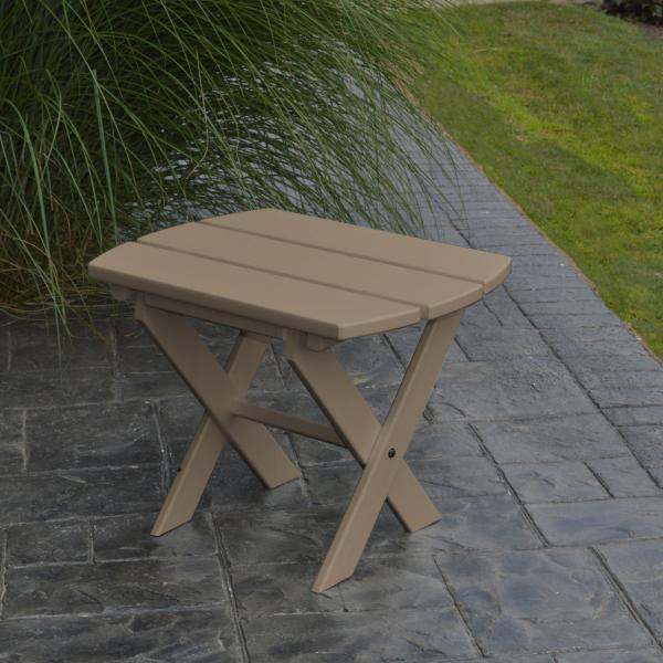 Eco-Friendly Recycled Plastic Folding Side Table - Lightweight Outdoor/Indoor End Table for Patio, Camping & Small Space Living