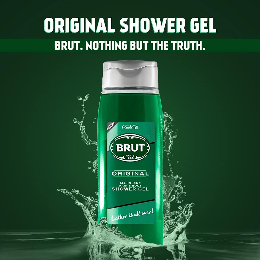 B.rut Original Shower Gel for Hair & Body - 500ml Men's Body Wash with Authentic Fragrance | Gentle Cleansing for Daily Shower & Gym Use